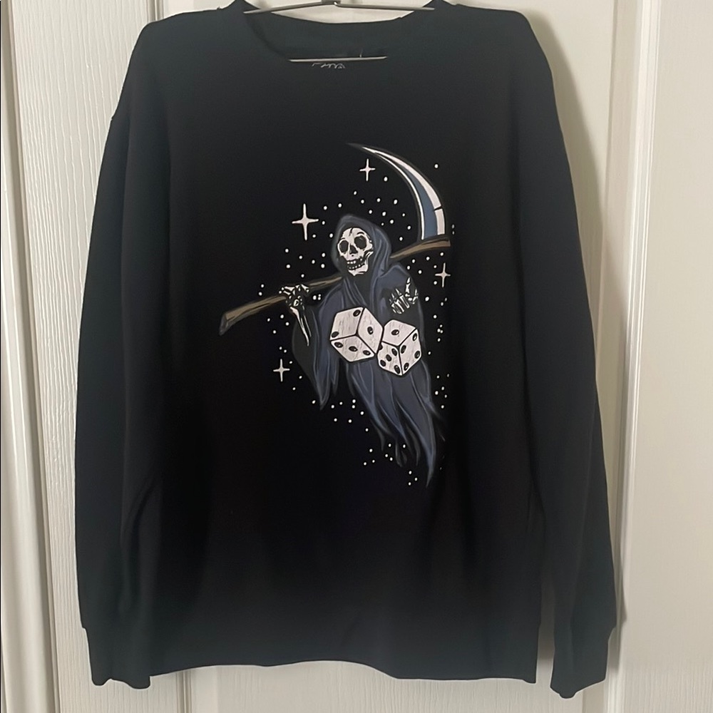 Black Grim Reaper Graphic Crewneck